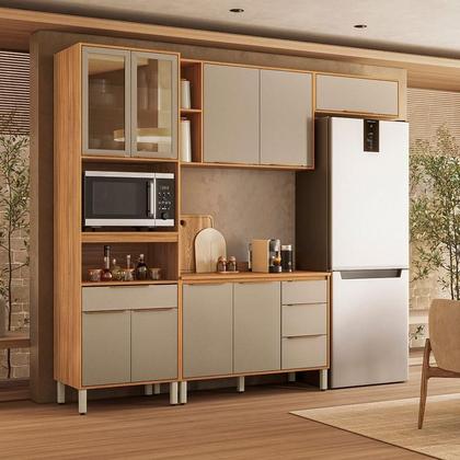 Imagem de Cozinha Modulada Plena 4 Peças Cinamon Nude Prime TX - Demóbile