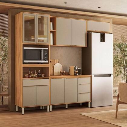 Imagem de Cozinha Modulada Plena 4 Peças Cinamon Nude Prime Tx - Demóbile