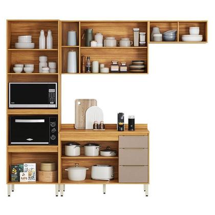 Imagem de Cozinha Modulada Plena 4 Peças Torre Quente Cinamon Nude Prime TX - Demóbile