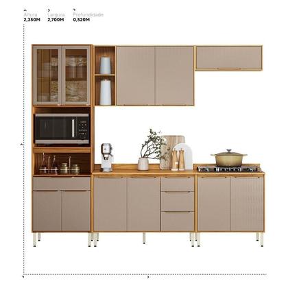 Imagem de Cozinha Modulada Plena 5 Peças Cinamon Nude Prime TX - Demóbile