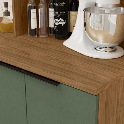 Imagem de Cozinha Modulada Toscana 7 Peças Mdf com Aéreo 1200 Porta de Vidro Basculante e Armários Canto