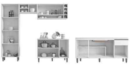 Imagem de Cozinha Modulada Vanessa Com Balcão Para Pia 150mt Tatiane Sem Tampo Cinza AJL