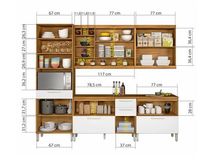 Imagem de Cozinha Modular com 5 Peças Burguesa Premium MDF Nesher