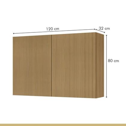 Imagem de Cozinha Modular Rainha com 10 Peças Branco/Nature em MDF Móveis Nesher