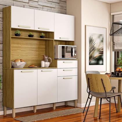 Imagem de Cozinha Montesa 6 Portas e 2 Gavetas Freijó Supremo - Kits Paraná