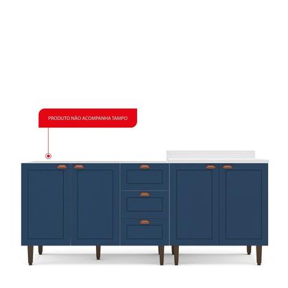 Imagem de Cozinha Pérola 2 Peças Balcão 2 Gavetas 3 Portas e Balcão 2 Portas Yescasa