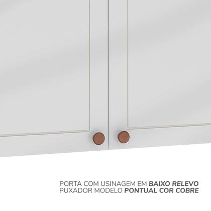 Imagem de Cozinha Pérola com Rodapé Completa 3 Peças Aéreo 3 Portas e Balcão 2 Gavetas 3 Portas e Torre Quente