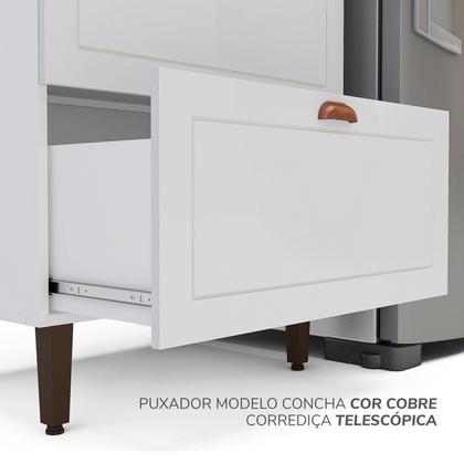 Imagem de Cozinha Pérola Completa 3 Peças Aéreo 3 Portas e Balcão 2 Gavetas 3 Portas e Torre Quente Yescasa