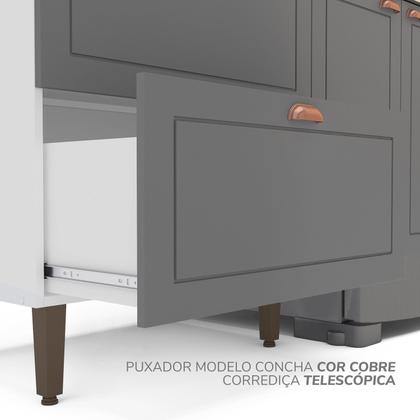 Imagem de Cozinha Pérola Completa 3 Peças Aéreo 3 Portas e Balcão 2 Gavetas 3 Portas e Torre Quente Yescasa