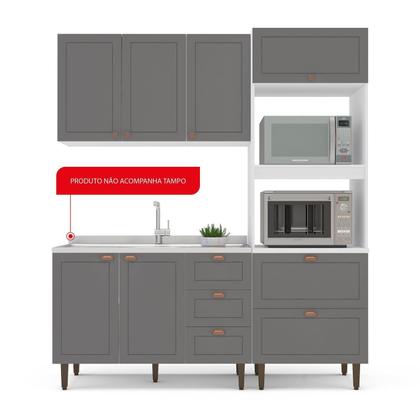 Imagem de Cozinha Pérola Completa 3 Peças Aéreo 3 Portas e Balcão 2 Gavetas 3 Portas e Torre Quente Yescasa