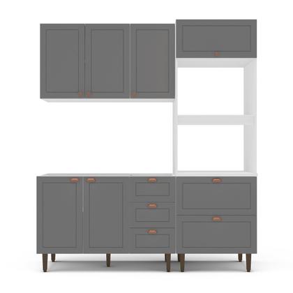 Imagem de Cozinha Pérola Completa 3 Peças Aéreo 3 Portas e Balcão 2 Gavetas 3 Portas e Torre Quente Yescasa