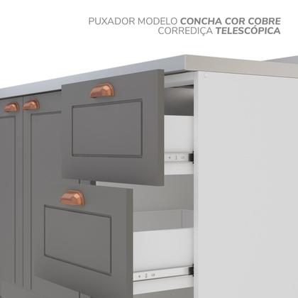 Imagem de Cozinha Pérola Completa 3 Peças Aéreo 3 Portas e Balcão 2 Gavetas 3 Portas e Torre Quente Yescasa