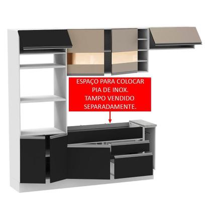 Imagem de Cozinha Safira com Armário e Balcão sem Tampo e Pia Madesa