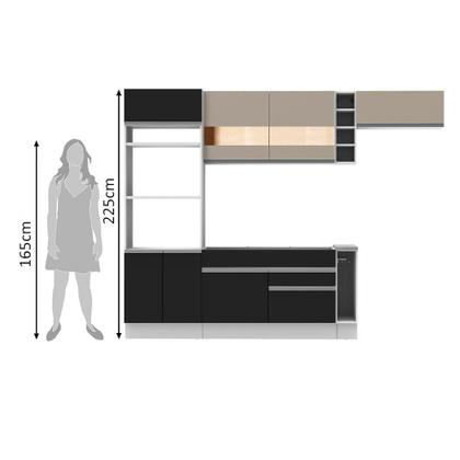 Imagem de Cozinha Safira com Armário e Balcão sem Tampo e Pia Madesa