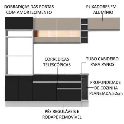 Imagem de Cozinha Safira com Armário e Balcão sem Tampo e Pia Madesa