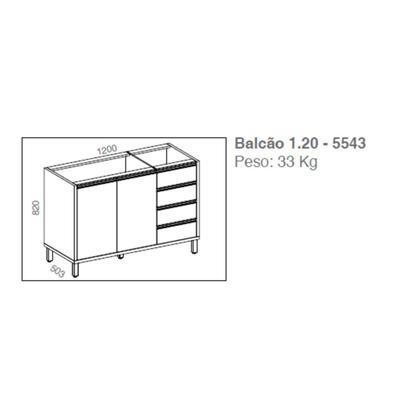Cozinha Suprema 018 Belaflex Carvalho Hanover/Niagara - Cozinha