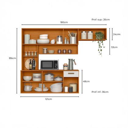 Imagem de Cozinha Suspensa Com Balcão 180cm Manu - SSX Multicoisas
