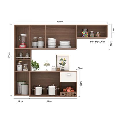 Imagem de Cozinha Suspensa Com Balcão 180cm Mila - SSX Multicoisas