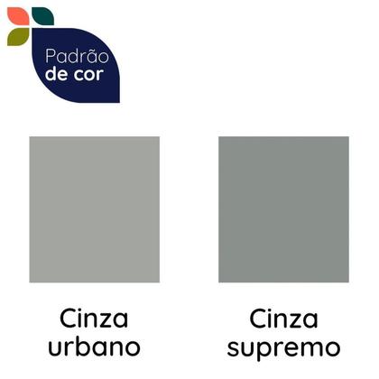 Imagem de Cozinha Telasul Lumina 6 Peças com Paneleiro para Forno e Micro com Vidro Fumê e Iluminação Cinza