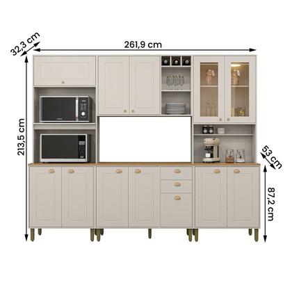 Imagem de Cozinha Tunísia Completa 263cm com 12 Portas e 2 Gavetas