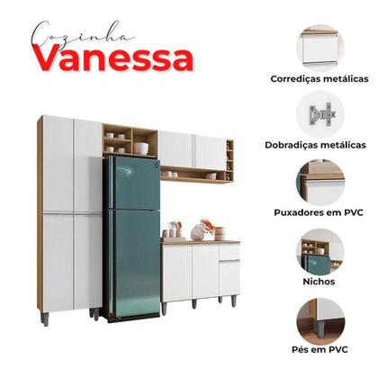 Imagem de Cozinha Vanessa Amêndoa Branco - Ajl