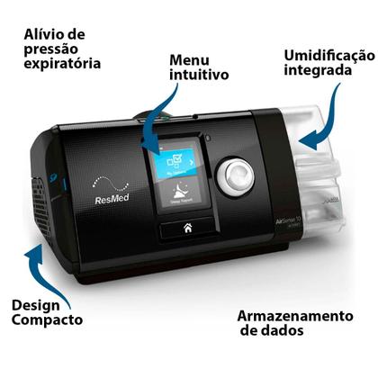 Imagem de Cpap Airsense 10 com Umidificador Resmed Pressão Fixa
