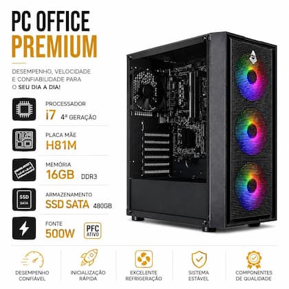 Cpu Pc Gamer Intel Barato Core I7 3.4ghz 16gb Ssd 480gb 500w - Option Soluções