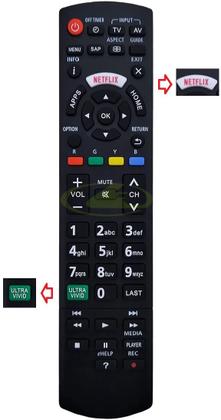 Imagem de Cr para tv panasonic repõe tnq2b4906 tnq2b4903 tnq2b4905 tnq2b5306 tnq2b5001 tnqe299 teclas apps netflix ultra vivid