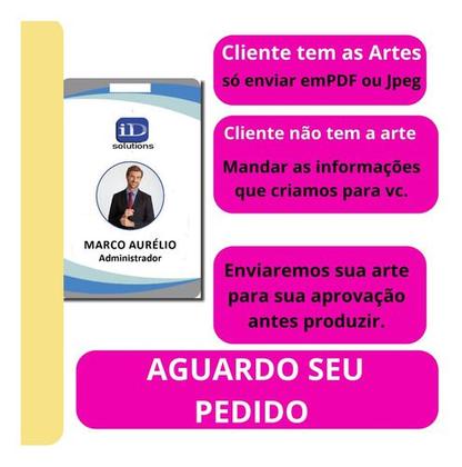 Imagem de Crachá PVC Personalizado - Frente E Verso + Cordão + Arte
