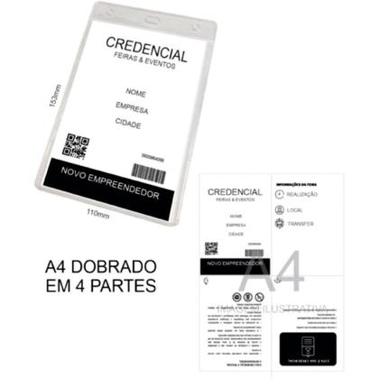 Imagem de Cracha sem Presilha Vertical 110X150 Transparente PCT.C/10