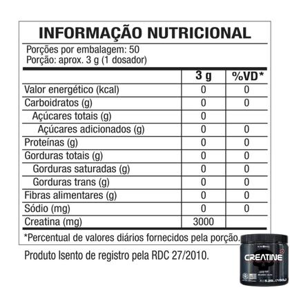 Imagem de Creatina 100% Pura Monohidratada em pó Black Skull