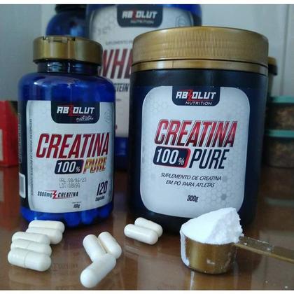 Imagem de Creatina 100% Pure Micronizada e Monohidratada 120 cápsulas Suplemento com Matéria Prima Importada Absolut Nutrition