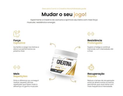 Imagem de Creatina Alta Pureza Pote 300g, Fonte de Ômega 3, 6 e 9 com Vit. E