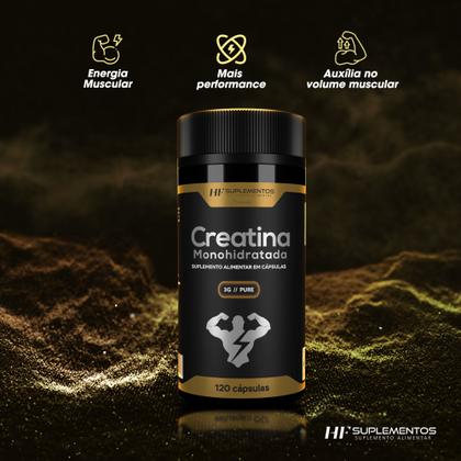 Imagem de Creatina monohidrata 3g pure 120caps 700mg hf suplements