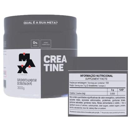 Imagem de Creatina Monohidratada 100 Pura Max Titanium 300g