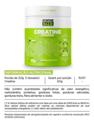 Imagem de Creatina Monohidratada 100% Pura Pote 300g - Synthesize - Sem Sabor