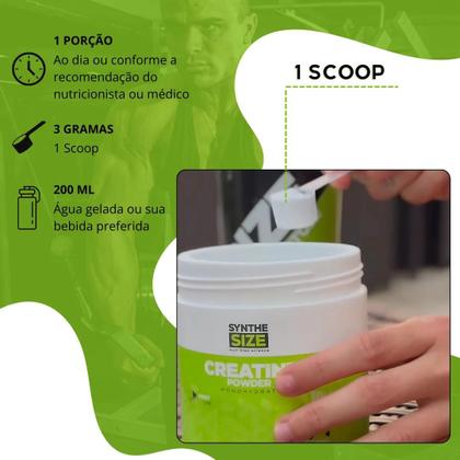 Imagem de Creatina Monohidratada 100% Pura Pote 300g - Synthesize - Sem Sabor