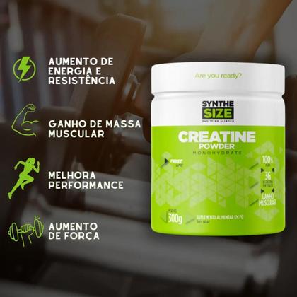 Imagem de Creatina Monohidratada 100% Pura Pote 300g - Synthesize - Sem Sabor