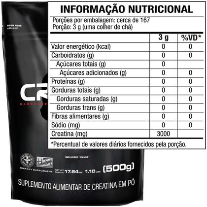 Imagem de Creatina Monohidratada 500g 100% Pura Black Skull Sem Sabor