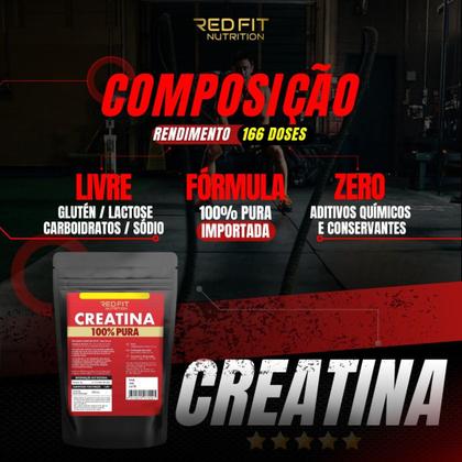 Imagem de Creatina Monohidratada 500g - 100% Pura Importada - Red Fit Nutrition