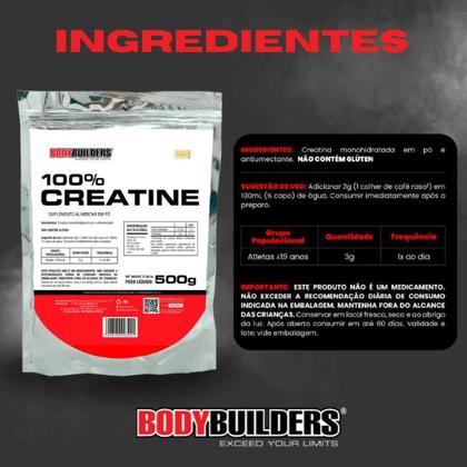 Imagem de Creatina Monohidratada 500g 100% Pura Matéria Prima Importada - Bodybuilders