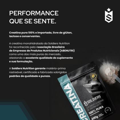 Imagem de Creatina Monohidratada 600g - 100% Pura Importada - Soldiers Nutrition