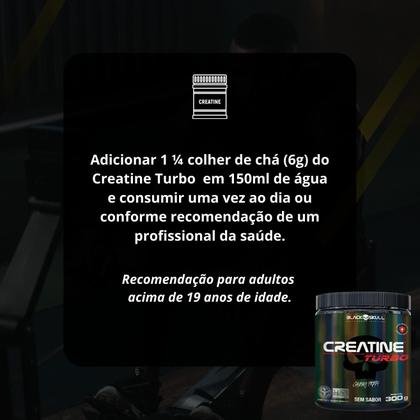 Imagem de Creatina Monohidratada Creatine Turbo Black Skull Energia Força Ganho de Massa Muscular