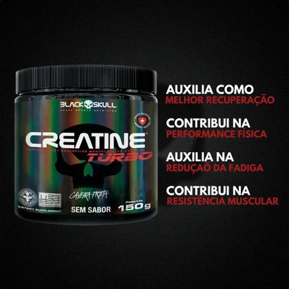 Imagem de Creatina Monohidratada Creatine Turbo Black Skull Energia Força Ganho de Massa Muscular