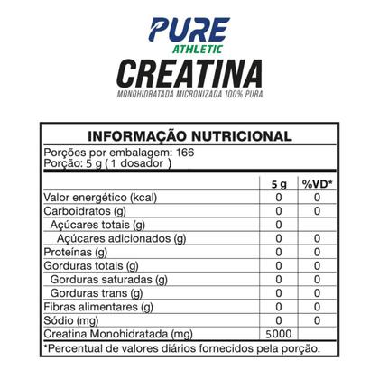 Imagem de Creatina Monohidratada Pura 500g Pouch Pure Athletic Sabor:Sem Sabor