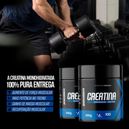 Imagem de Creatina Monohidratada X4 Nutrition 100% Pura 300g Pote Importada Treino  Ganho de Força, Energia M