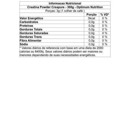Imagem de Creatina Powder Creapure - 300g - Optimum Nutrition