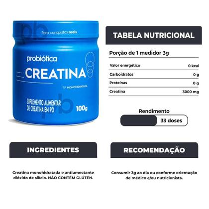 Imagem de Creatina Pura 100g Monohidratada Probiotica