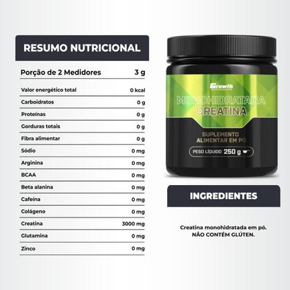 Imagem de Creatina Pura 250g Monohidratada Growth Supplements