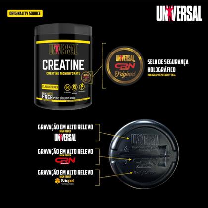 Imagem de Creatina Universal Original 100%Pura - Zero Adição de Carboidratos - 200g 
